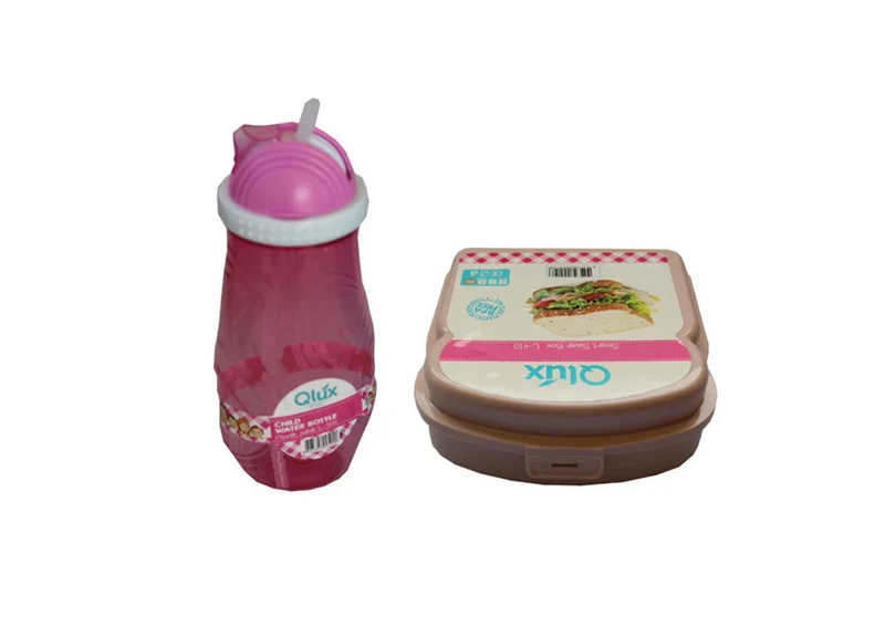Lunchbox & Trinkflasche Set in Blau oder Pink