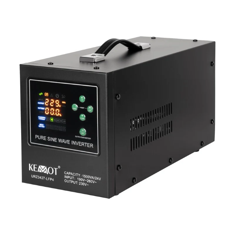 Zdroj záložní KEMOT PROsinus-1500/24-LFP4 24V 230V 1500VA 1050W Black URZ3427-LFP4