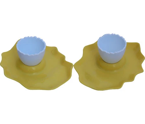 Bunte Eierbecher im Spiegeleidesign 2 Stück