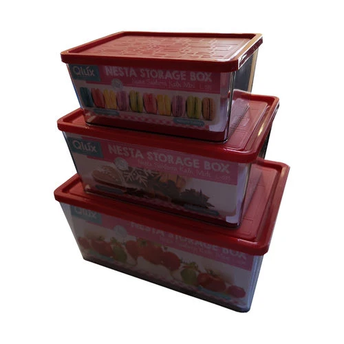 Aufbewahrungsbox Nesta 3er Set eckig in 3 Farben