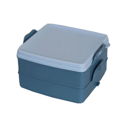 Lunchbox, Vesperdose mit 2 Fächern in 4 Farben 15x15x9 cm