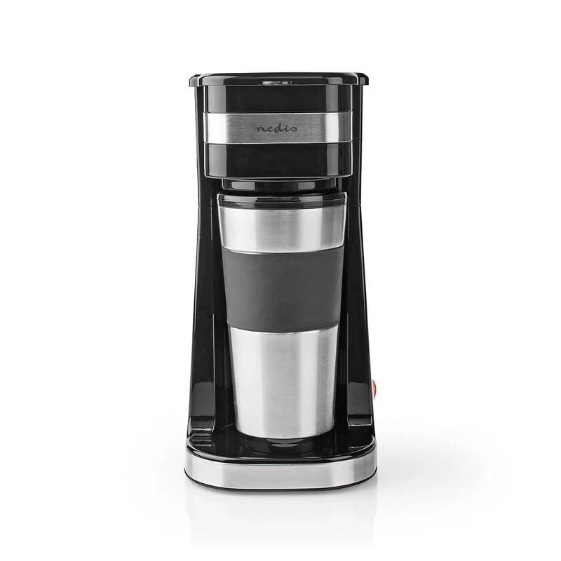 Eine-Tasse-Kaffeemaschine mit doppelwandigem Reisebecher 0,42 l Schwarz