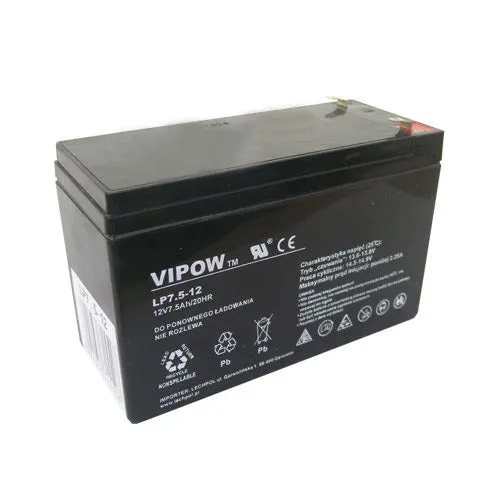 Baterie olověná 12V 7.5Ah VIPOW BAT0214