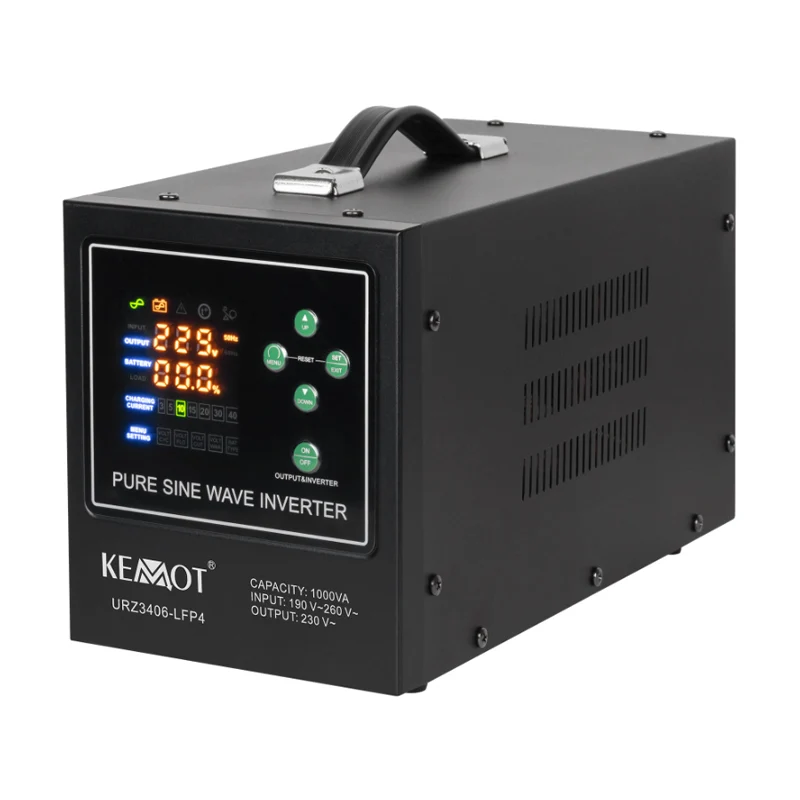 Zdroj záložní KEMOT PROsinus-1000-LFP4 12V 230V 1000VA 700W Black