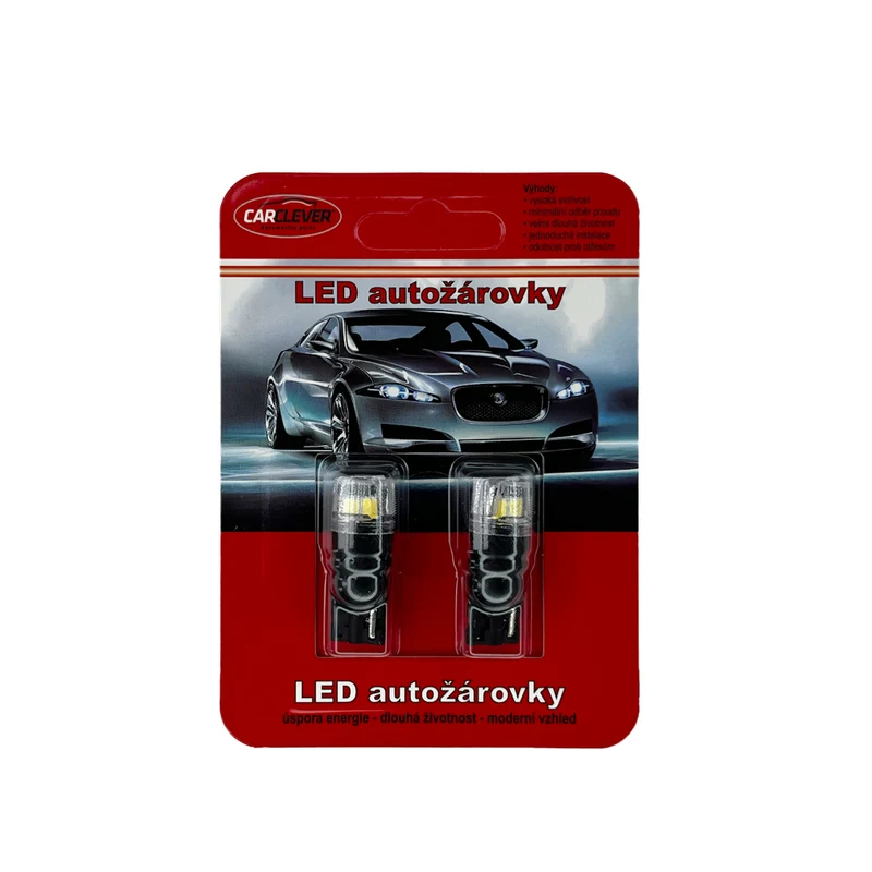 Autožárovka LED T10 12V CARCLEVER 4LED 2835SMD bílá 2ks