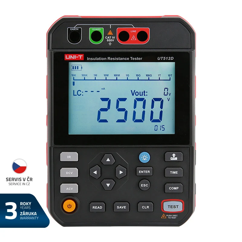 Tester izolačního odporu UNI-T UT512D
