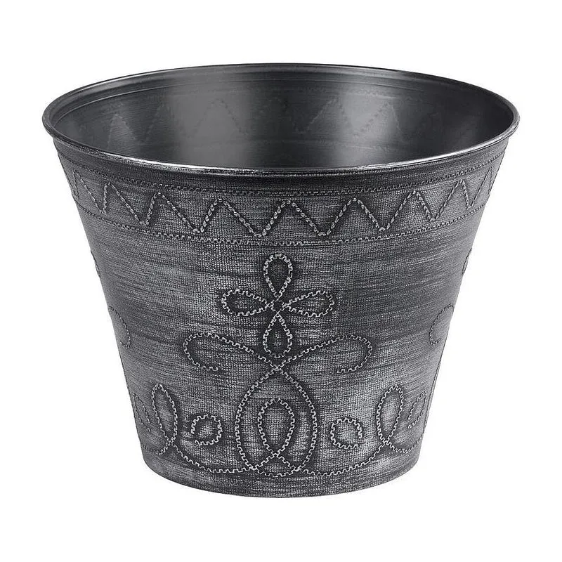 Květináč STREND PRO Flower stříbrný - metalický efekt 24,5x19,3cm