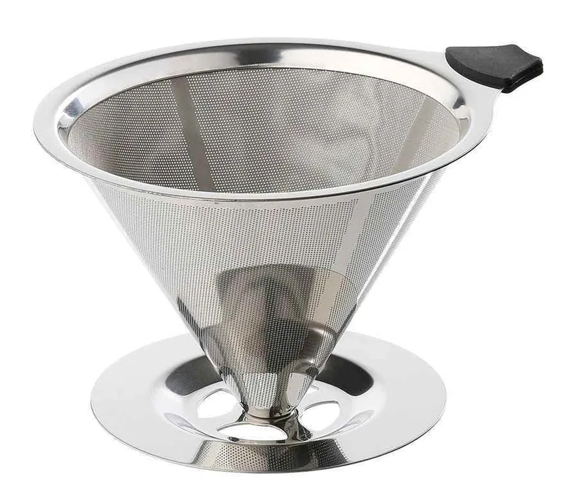 Cilio Dauerfilter für Kaffee mit Standfuß Edelstahl