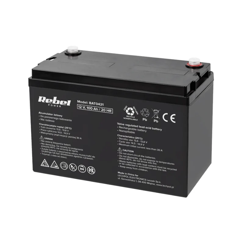 Baterie olověná 12V 100Ah REBEL BAT0421