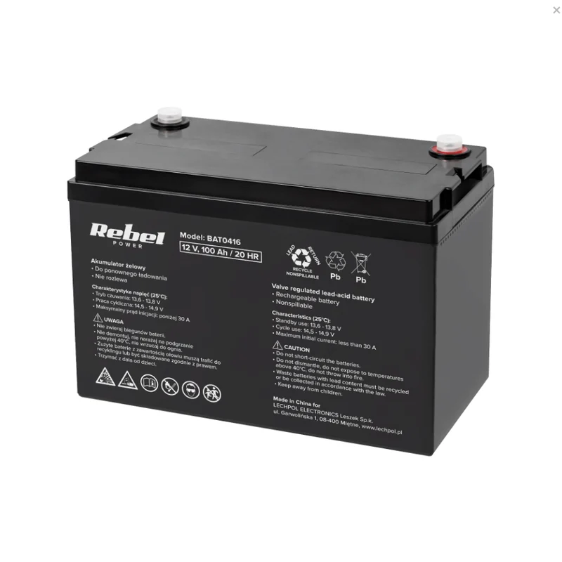 Baterie olověná 12V 100Ah REBEL BAT0416