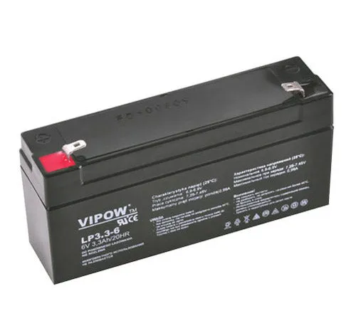 Baterie olověná 6V 3.3Ah VIPOW BAT0205