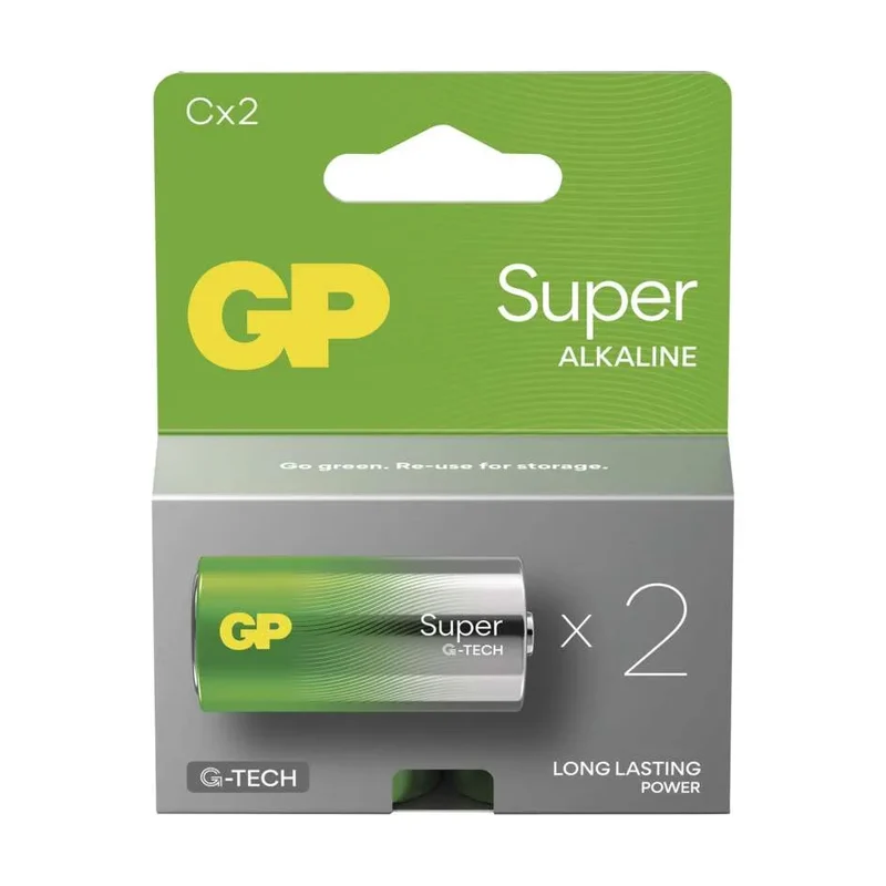 Baterie C (R14) alkalická GP Super 2ks