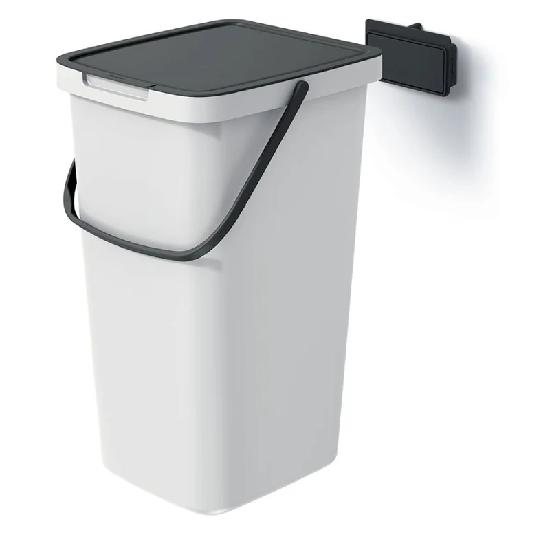 Koš odpadkový SYSTEMA Q COLLECT popelavý s černým víkem 25l