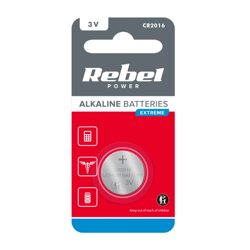 Baterie CR2016 REBEL Extreme 1ks / blistr BAT0194
