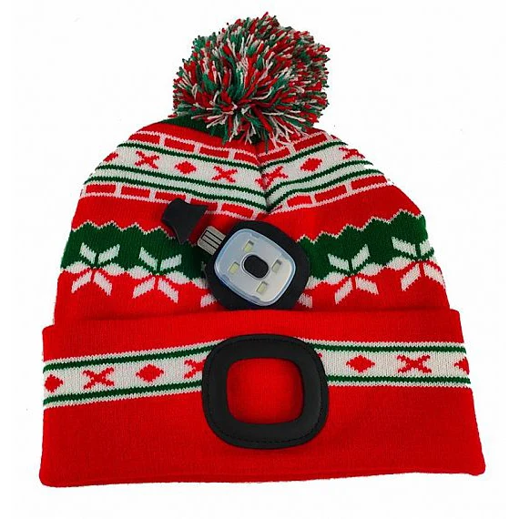 Čepice s čelovkou STREND PRO 3133512 X-mas nabíjecí