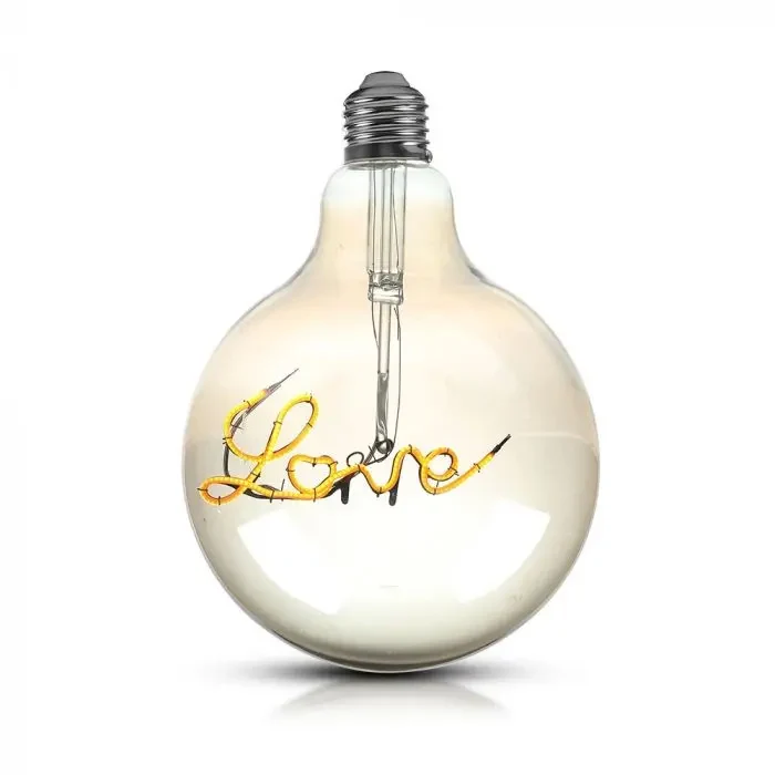Žárovka Filament LED E27 5W G125 bílá teplá V-TAC VT-2205 Smoky Glass