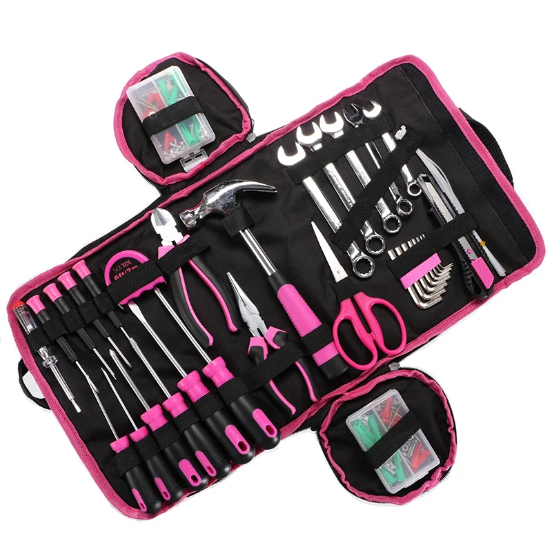 Sada nářadí SIXTOL SX3021 HOME PINK BAG 120ks