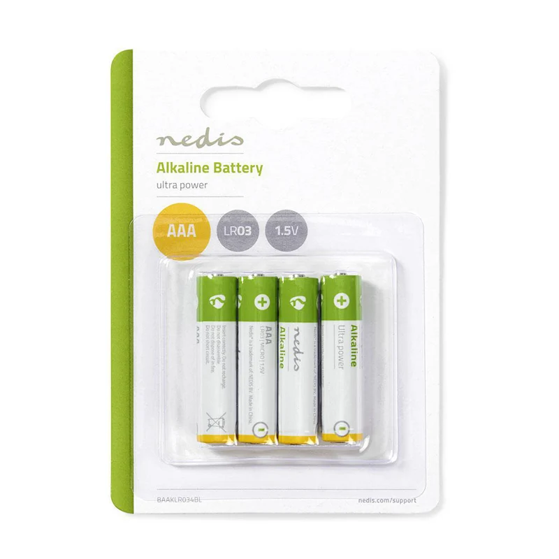 Baterie AAA (LR03) alkalická NEDIS BAAKLR034BL 4ks / blistr