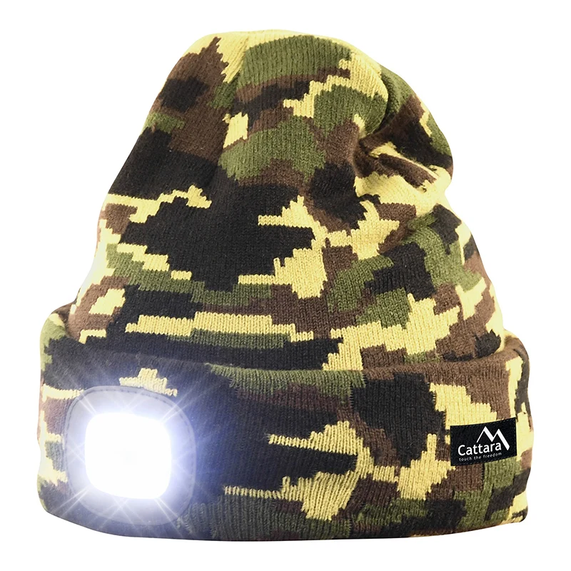 Čepice s čelovkou CATTARA 14020 Army nabíjecí