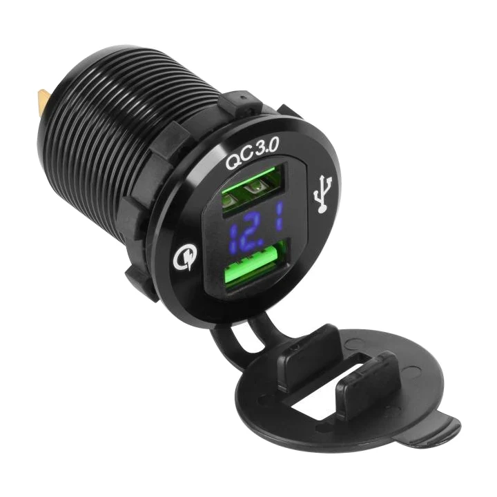 Nabíječka USB PEIYING PY-CHR0004 s QC a měřičem napětí
