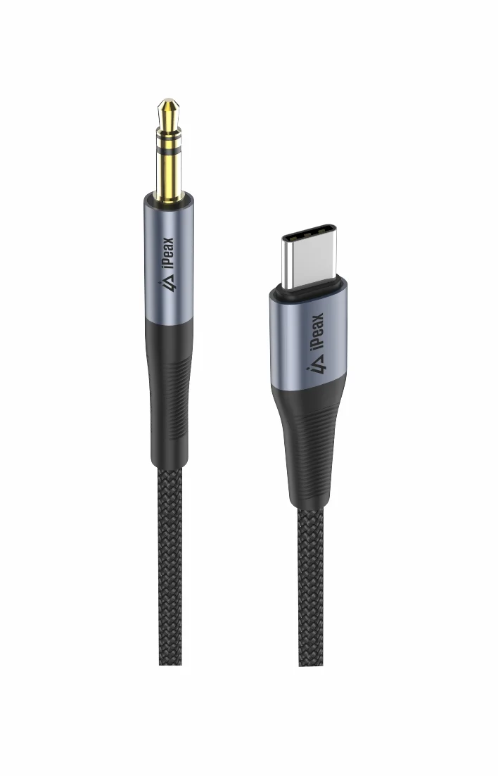 Adaptér iPEAX 90010139 USB-C / JACK 3,5mm (pro poslech hudby) Black