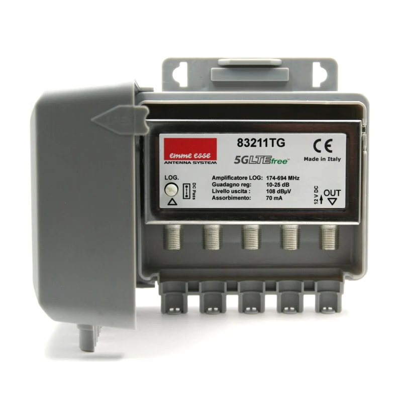 Anténní předzesilovač Emme Esse 83211TG, na stožár, 5G, 1xlog(DAB+UHF), +25dB