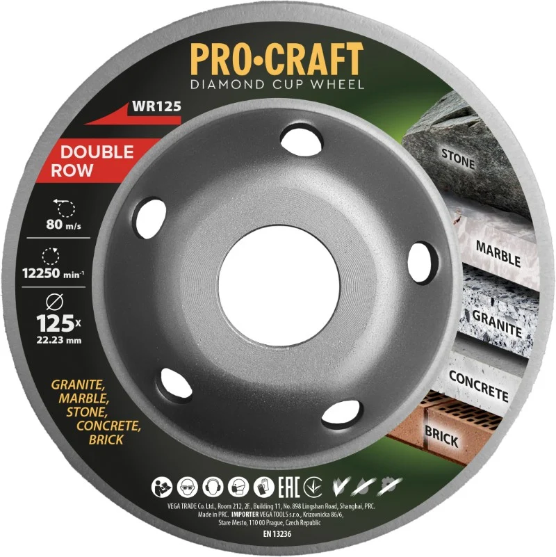 Kotouč brusný diamantový 125mm PROCRAFT WR125 Double Row