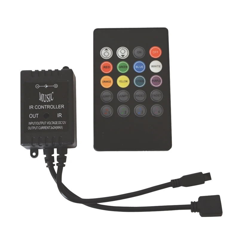 Ovladač pro LED pásek RGB IR + zvukový