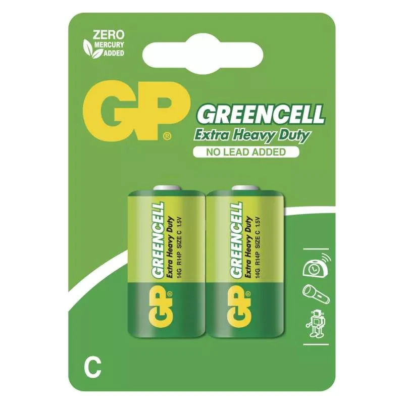 Baterie C (R14) Zn-Cl GP Greencell 2ks / blistr