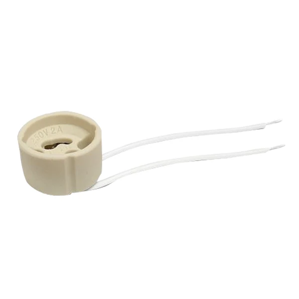 Patice GU10 keramická, přívod 11cm se silikonovou bužírkou (2A)