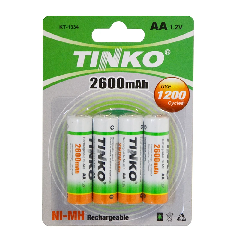 Baterie AA (R6) nabíjecí 1,2V/2600mAh TINKO NiMH 4ks