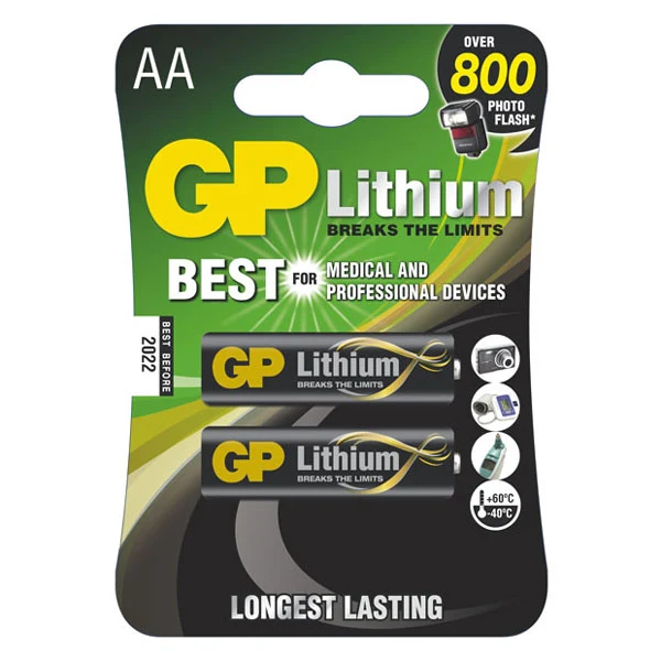 Baterie lithiová AA R6 1,5V GP 2ks / blistr