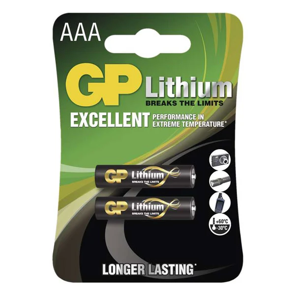 Baterie lithiová AAA R03 1,5V GP 2ks