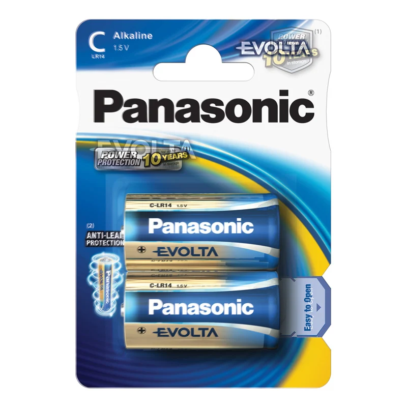 Baterie C (R14) alkalická PANASONIC Evolta 2ks / blistr