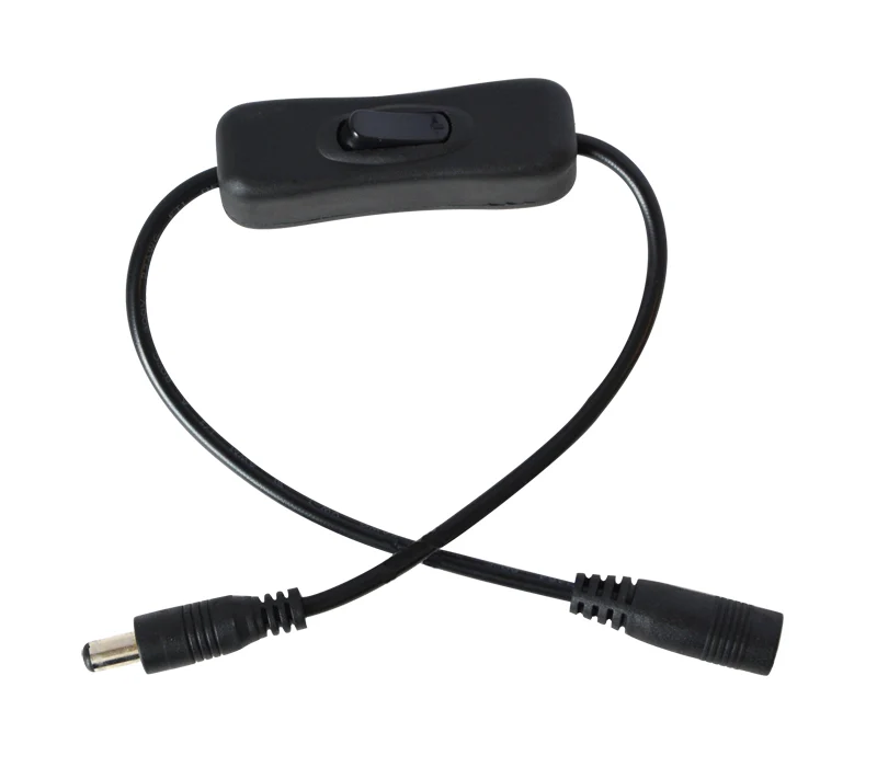 Kabel pro LED pásek s vypínačem a konektory 5,5 x 2,1mm, 2x 15cm