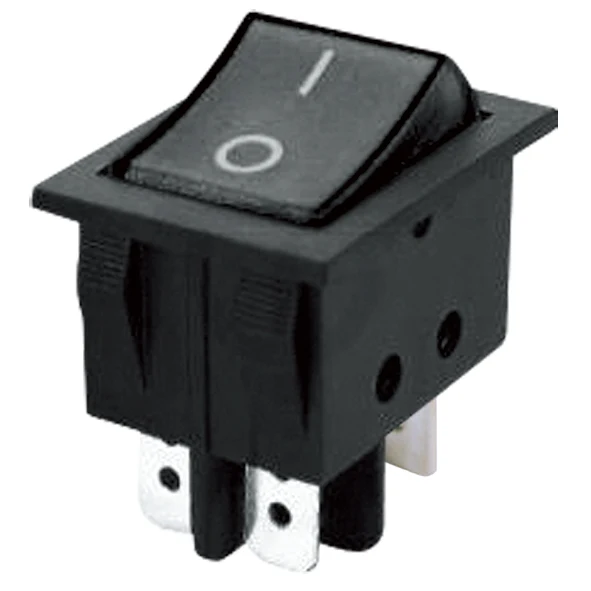 Přepínač kolébkový 2pol./4pin (ON)-OFF 250V/15A