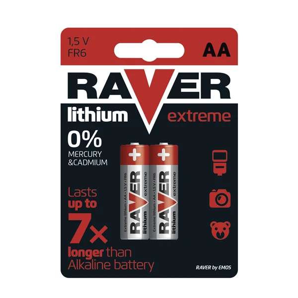 Baterie lithiová AA R6 1,5V RAVER 2ks