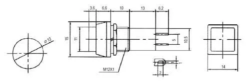 Přepínač tlačítko čtv. ON-OFF 250V/1A červené
