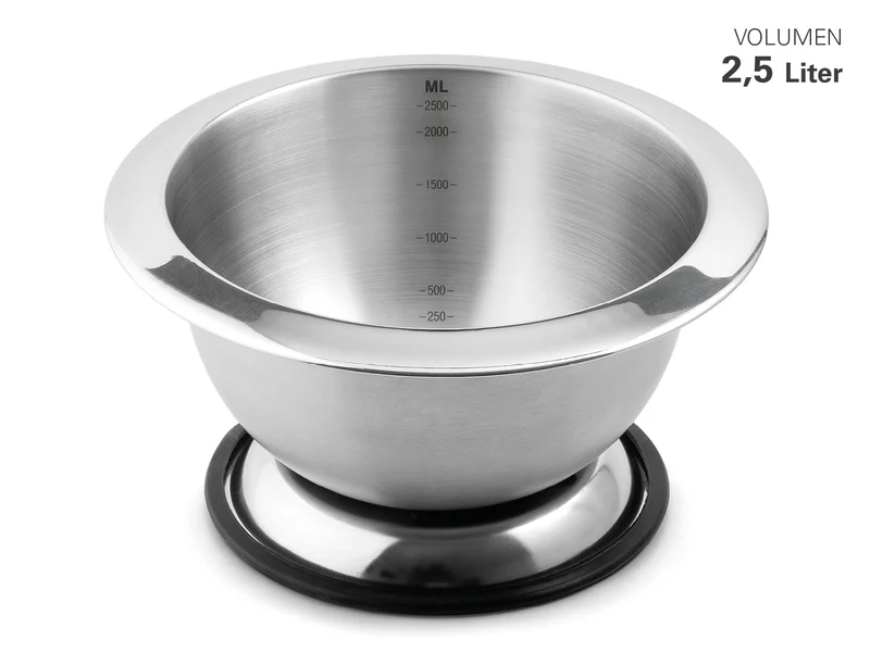 Rührschüssel aus Edelstahl mit Stellring, 26cm