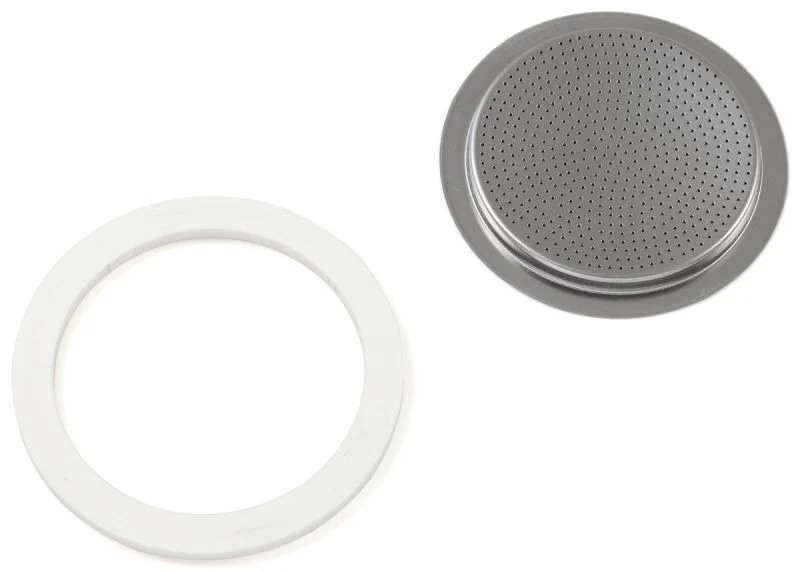 Bialetti 1 Dichtungsring + 1 Filtersieb für Edelstahl Espressokocher