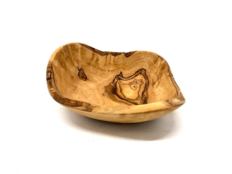 Rustikale Schale aus Olivenholz 12-14cm - Handgefertigt