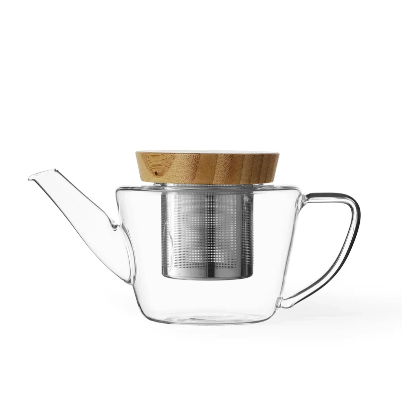 VIVA Infusion Glas-Teekanne mit Bambusdeckel