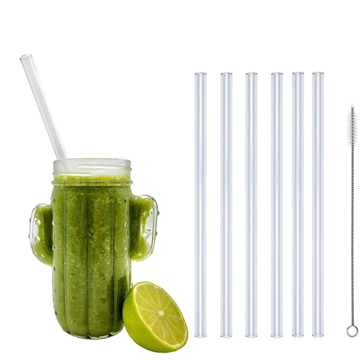Optitherm Glastrinkhalme Smoothie und Eis, klar Set 6