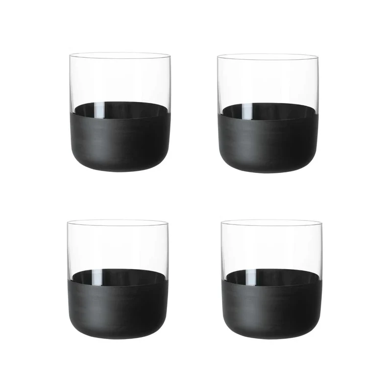 Villeroy & Boch Manufacture Rock Shot Glas, 40 ml, 4 Stück, schwarz
