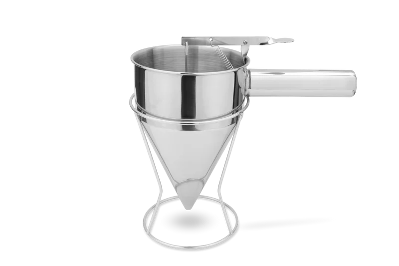 Profi Dosiertrichter 1 Liter mit Ständer - Edelstahl für Teig, Saucen & Schokolade